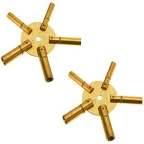 Brass Clock Winding Key (Large 2 pcs 5 Prong Even/ODD Key (5188))