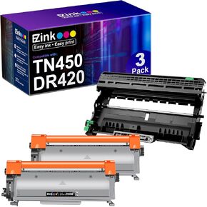 E-Z Ink Compatible Toner Cartridge and Drum Unit Replacement for Brother TN450 TN420 DR420 to use with HL-2270DW HL-2280DW HL-2230 HL-2240 MFC-7360N MFC-7860DW 2840 2940 (2 Toner 1 Drum) 3 Pack