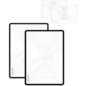 MAGDEPO Page Magnifying Sheet 3X Lightweight Flat Optical Plastic Fresnel Lens with Handy Card Size Magnifier Lenses for Seniors Reading Small Prints, Maps, Books, Bible, Magazines, etc.