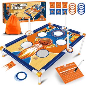 لعبة Bean Bag Toss Game - ألعاب للأولاد في الهواء الطلق من عمر 4 إلى 6 سنوات، مجموعة ألعاب Cornhole للأطفال، ألعاب كرنفال للحفلات هدايا للأطفال الأولاد والبنات من عمر 3 4 5 6 7 سنوات، ألعاب ثقب الذرة الخارجية هدايا عيد الميلاد