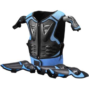 Kids Dirt Bike Gear, 5 PCS Kids Motorcycle Armor Suit Youth Motocross Protective Gear for Boys Girls Chest Protector with Elbow & Knee Pads for Biking Skateboarding Go-Karting