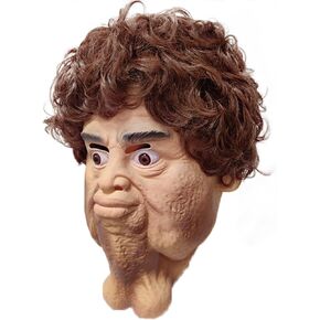 Funny Halloween Adult Double Chins Horror latex mask, for Cosplay Rave Party Masquerade Party Full Head Latex Mask Party