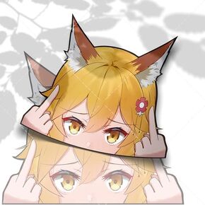 The Helpful Fox Senko-san 002 - PEEK Car Stickers Anime Vinyl Stickers Decorative Waifu Sticker Cartoon Decal Colorful (5" x 6")
