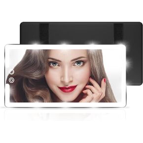 Led Car Sun Visor Vanity Mirror, Upgraded Car Mirror with Lights,Large Dimmable Light up Vanity Makeup Mirror for Car,Rechargeable Universal Rear View Mirror for Car Visor