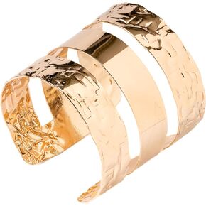 Modern 3 Prong 14K Gold Plated Wide Cuff which comes in Gold and Silve