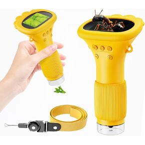 Portable Digital Microscope for Kids, Pocket Handheld Microscope Camera with 2'' Inch Screen, Educational Science Christmas Birthday Gifts for Age 3 4 5 6 7 8 9 10 11 12 Girls Boys - Orange
