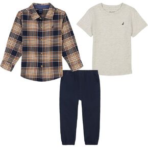 Nautica boys 3pc Woven Shirt/Tee/Woven Jogger Set