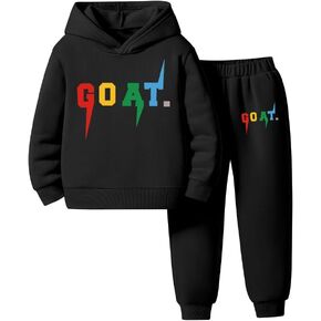 Toddler Boy Outfit - Letter Printing Hooded Sweatshirt & Sports Pants - Clothing Set for Kids (3-7 T)