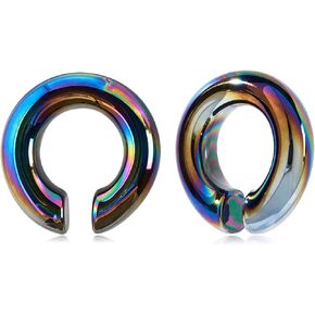 Ear Weights Glass Ear Heavy Earring Hangers Ear Hoop Plugs Ear Tapers Ear Expander Stretcher Body Piercing Jewelry for Men Women 2G 0G 00G Clear Blue Black Yellow