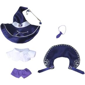 niannyyhouse 10cm 20cm Plush Doll Clothes Hat Shawl Vest Shirt Pants Tie Shoes Magic Suit Doll Accessories Dress Up (Purple, 10cm)