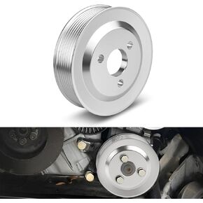 Bevinsee Power Steering Pump Pulley 32427553955 Compatible with BMW N54 3.0L E82 E88 E90 E91 E92 E93 135i 335i 335xi Aluminum Black