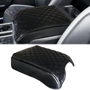 Amooca Center Console Cover Anti-Scratch Leather Armrest Cover Protector Pad Compatible with 2015-2024 Ford F150 / 2017-2024 F250 F350 F450 with 40/20/40 Jump Seat