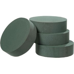 Crafare 6x1.7 Inch Round Floral Foam Blocks Wet Foam Bricks for Fresh and Artificial Flower Arrangements Wedding Centerpiece Party Home Decoration Pack of 6, Green