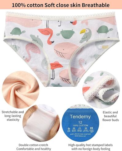 Teen Little Girls' Soft Cotton Underwear Toddler Undies Kids Panties,Breathable Panties Baby Soft Comfort Briefs in Saudi Arabia