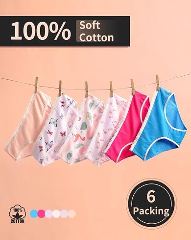 Teen Little Girls' Soft Cotton Underwear Toddler Undies Kids Panties,Breathable Panties Baby Soft Comfort Briefs in Saudi Arabia