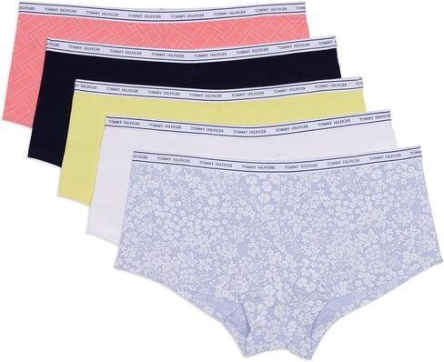 Tommy Hilfiger Women's Underwear Classic Cotton Logoband Hipster Panties, 5 Pack, Tri Color Th Offset, X-Large in Saudi Arabia