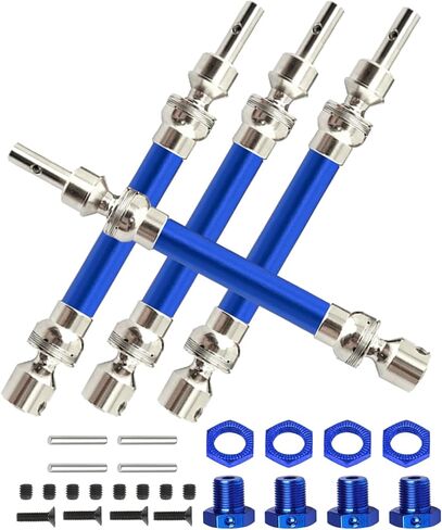 Rc Drive Shaft CVD Upgrades for 1/8 Arrm a Typhon 4x4 3s Blx,1/8 Typhon 550 Mega 4x4,4pcs Front Rear Axles Upgrades Part,Harden Metal Steel #45 Driveshaft Hop ups, (More Powerful) Navy Blue in Kuwait