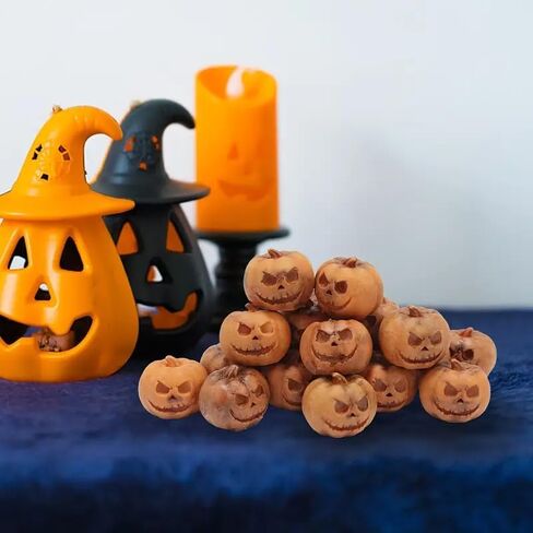 20PC Halloween Pumpkins Mini Halloween Figurines, Halloween Miniatures Sets Mini Pumpkins for Crafts Halloween Village Accessories, Halloween Dollhouse Miniatures Mini Pumpkin Decor (20 PC) in Saudi Arabia