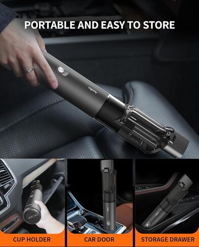 Car Vacuum, Portable Vacuum for Car with 20000PA, 5 in 1 Handheld Car Vacuum Portable Cordless with Flexible Hose, 50 Mins Runtime,3H Type-C Fast Charge, Handheld Vacuum for Car, Home,Cleaning in Saudi Arabia