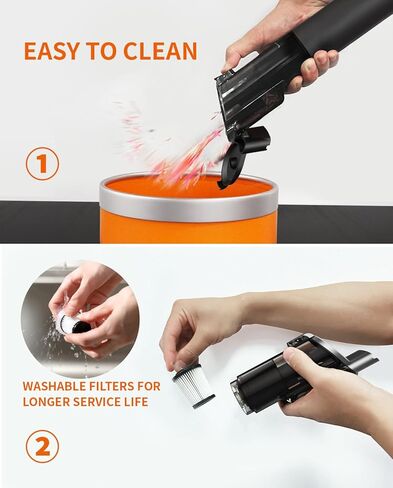 Car Vacuum, Portable Vacuum for Car with 20000PA, 5 in 1 Handheld Car Vacuum Portable Cordless with Flexible Hose, 50 Mins Runtime,3H Type-C Fast Charge, Handheld Vacuum for Car, Home,Cleaning in Saudi Arabia