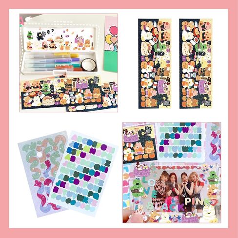Kpop Photocard حامل كتاب 3 بوصة ألبوم صور صغير Kpop lomo حامل بطاقة 240 جيوب 4 أوراق DIY ملصقات لطيفة 5 قطع Photocard الأكمام 5 قطع سلسلة حبة الكرة (15 قطعة) in Saudi Arabia