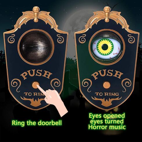 Halloween Decoration, Halloween Doorbell, Haunted Doorbell Animated Eyeball Halloween Decor with Spooky Sounds, Haunted House Halloween Prop Decoration in Saudi Arabia