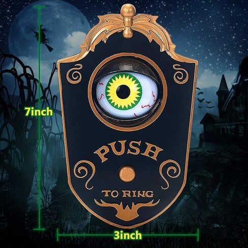 Halloween Decoration, Halloween Doorbell, Haunted Doorbell Animated Eyeball Halloween Decor with Spooky Sounds, Haunted House Halloween Prop Decoration in Saudi Arabia