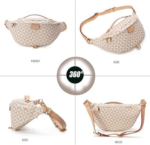 Versatile Women's Designer Fanny Pack - Sling Bag for On-the-Go Style & Travel - Perfect as Crossbody or Chest Bum Bag (Beige) in Saudi Arabia