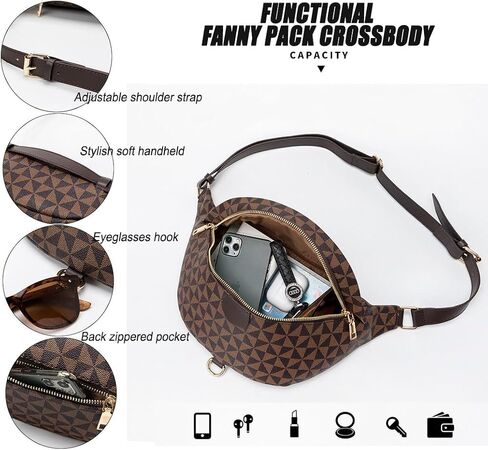 Versatile Women's Designer Fanny Pack - Sling Bag for On-the-Go Style & Travel - Perfect as Crossbody or Chest Bum Bag (Beige) in Saudi Arabia