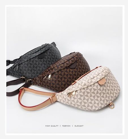 Versatile Women's Designer Fanny Pack - Sling Bag for On-the-Go Style & Travel - Perfect as Crossbody or Chest Bum Bag (Beige) in Saudi Arabia