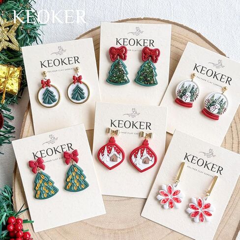 Keoker Christmas Embedded Clay Cutters, Christmas Polymer Clay Cutters, 12 Shapes Christmas Clay Cutters for Polymer Clay Jewelry, Polymer Clay Christmas Cutters, Polymer Clay Cutters Christmas in Saudi Arabia