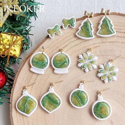 Keoker Christmas Embedded Clay Cutters, Christmas Polymer Clay Cutters, 12 Shapes Christmas Clay Cutters for Polymer Clay Jewelry, Polymer Clay Christmas Cutters, Polymer Clay Cutters Christmas in Saudi Arabia