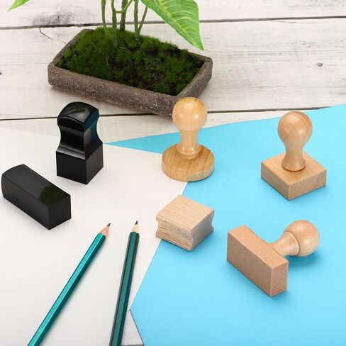 PATIKIL 25x25mm Blank Calligraphy Stamp, 5Pcs Square Resin Square Blank Name Stamp Name Chop for Stamp Making DIY Crafting Scrapbooking, Black in Saudi Arabia