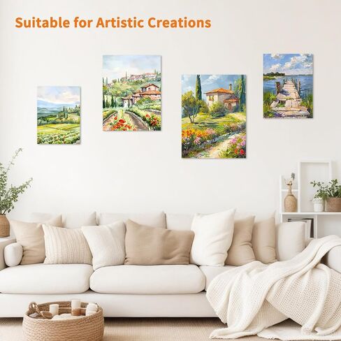 Fixwal Canvases Boards for Painting, 18 Pack Art Painting Canvas Multipack, 4x4, 5x7, 8x10, 9x12, 11x14 Inches 3mm Canvas Panels, Painting Supplies for Acrylic, Oil Paint, Tempera, Watercolor, Gouache in Kuwait