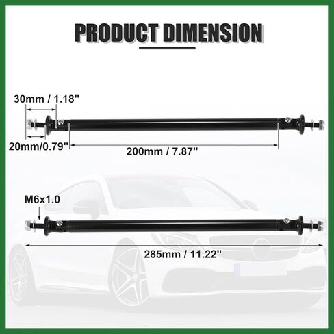 Motoforti 2pcs 200mm 7.87" Splitter Support Rods Adjustable Front Rear Bumper Lip Splitter Strut Rod Tie Support Bars Fit Most Vehicle Black Long-Lasting in Saudi Arabia