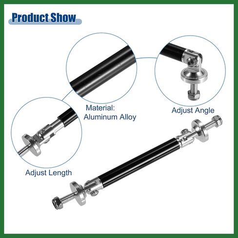 Motoforti Universal 3 "-4" سبائك ألومنيوم قابلة للتعديل 75 مم مصد أمامي للشفاه ناشر دعامة قضبان ربط قضبان دعم مقسمة سوداء - عبوة من 2 طويلة الأمد in Saudi Arabia