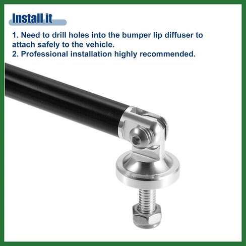 Motoforti Universal 3 "-4" سبائك ألومنيوم قابلة للتعديل 75 مم مصد أمامي للشفاه ناشر دعامة قضبان ربط قضبان دعم مقسمة سوداء - عبوة من 2 طويلة الأمد in Saudi Arabia