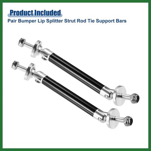 Motoforti Universal 3 "-4" سبائك ألومنيوم قابلة للتعديل 75 مم مصد أمامي للشفاه ناشر دعامة قضبان ربط قضبان دعم مقسمة سوداء - عبوة من 2 طويلة الأمد in Saudi Arabia