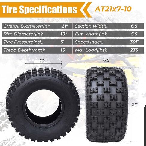 2 قطعة AT26x9-12-6PR TL Utv إطار مركبة - جميع التضاريس 26x9-12 إطار مركبة للثقب ومقاومة للتآكل للطرق الوعرة in Kuwait