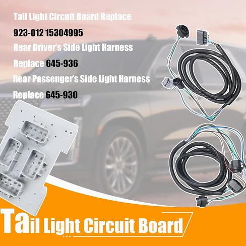 لوحة دائرة الضوء الخلفي مع جانب السائق الخلفي وحزام جانب الركاب مع مجموعة كاملة من المقبس المتوافقة مع موديلات كاديلاك/شيفروليه/جي إم سي استبدال # 923-012 645-930 645-936 15304995 in Kuwait