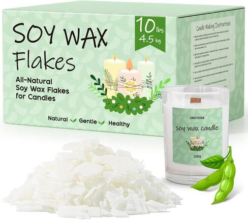 UNOTENA Soy Wax Flakes, Natural Candle Wax, Organic Soy Wax for Candle Making from Farm, No Additives, Harmless and Pure [ 5LBS ] in Saudi Arabia