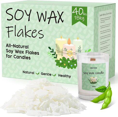 UNOTENA Soy Wax Flakes, Natural Candle Wax, Organic Soy Wax for Candle Making from Farm, No Additives, Harmless and Pure [ 5LBS ] in Saudi Arabia