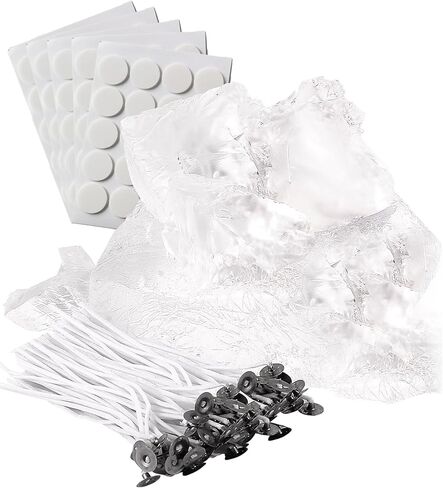 4.4lb Gel Wax for Candle Making, DIY Clear Wax Gel Candle Wax, Handmade Jelly Wax Gel Candle for Candle Making with 50pcs Wicks and 60pcs Candle Wick Stickers(2.2 lb x 2 Bags) in Saudi Arabia