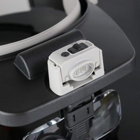 Beileshi Head Mounted Magnifier,1x-6x,8X Head Magnifying Glass with LED Light with Cold and Warm Light Source, Professional Jeweler's Loupe Light in Kuwait