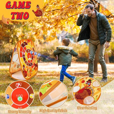 Bean Bag Toss Game for Kids 3 in 1 Carnival Cornhole Game Set,Sticky Ball Toss,Tic Tac Toe,Toddlers Outdoor Lawn Toys for Family Activities Gifts for 3 4 5 6 Year Old Boys Birthday Thanksgiving in Saudi Arabia