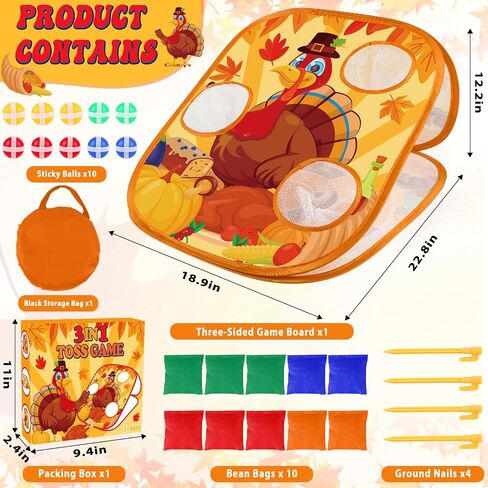 Bean Bag Toss Game for Kids 3 in 1 Carnival Cornhole Game Set,Sticky Ball Toss,Tic Tac Toe,Toddlers Outdoor Lawn Toys for Family Activities Gifts for 3 4 5 6 Year Old Boys Birthday Thanksgiving in Saudi Arabia