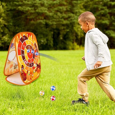Bean Bag Toss Game for Kids 3 in 1 Carnival Cornhole Game Set,Sticky Ball Toss,Tic Tac Toe,Toddlers Outdoor Lawn Toys for Family Activities Gifts for 3 4 5 6 Year Old Boys Birthday Thanksgiving in Saudi Arabia