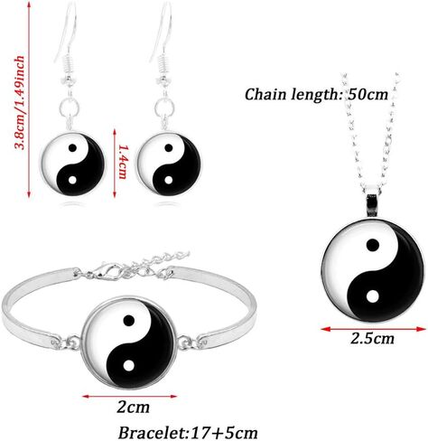 Enamel Black White Tai Chi Yin Yang Dangle Earrings in Saudi Arabia