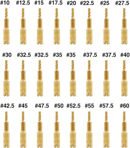 Carburetor Carb Pilot Slow Jet 24pcs/Pack for Mikuni RS34-RS40 TM33 TM36 TM40 TM42 TM45 TM48 HSR42/45/48 HS40 vm26 Cr125r VM28 /486 (A03:#10-#60) in Saudi Arabia
