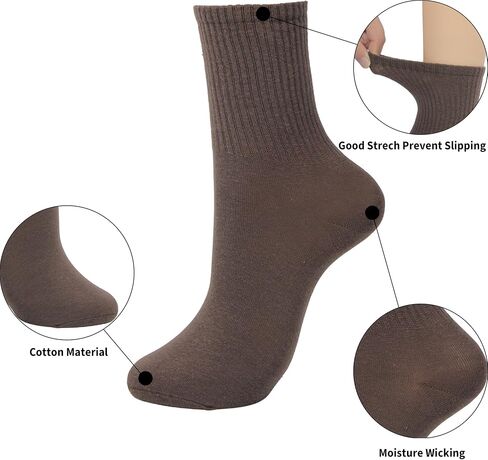 BenSorts Women Crew Sock Casual Cotton Calf Socks 6 Pairs Size 5-11 in Kuwait